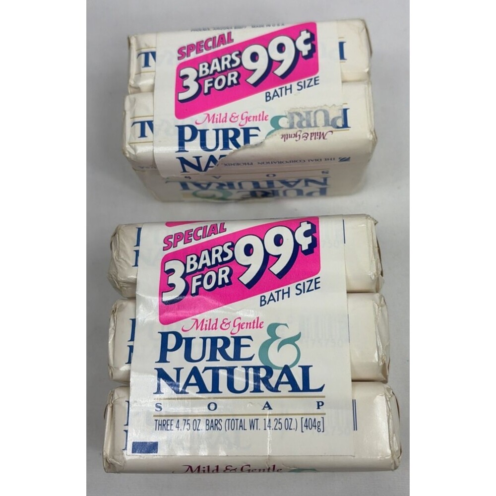 Lot of 5 Vintage Pure & Natural Soap Bath Size 4.75 oz each NEW